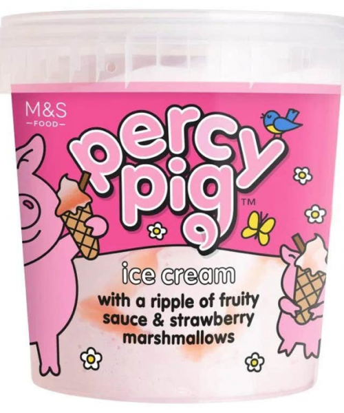 A big tub of Percy Pig Ice Cream