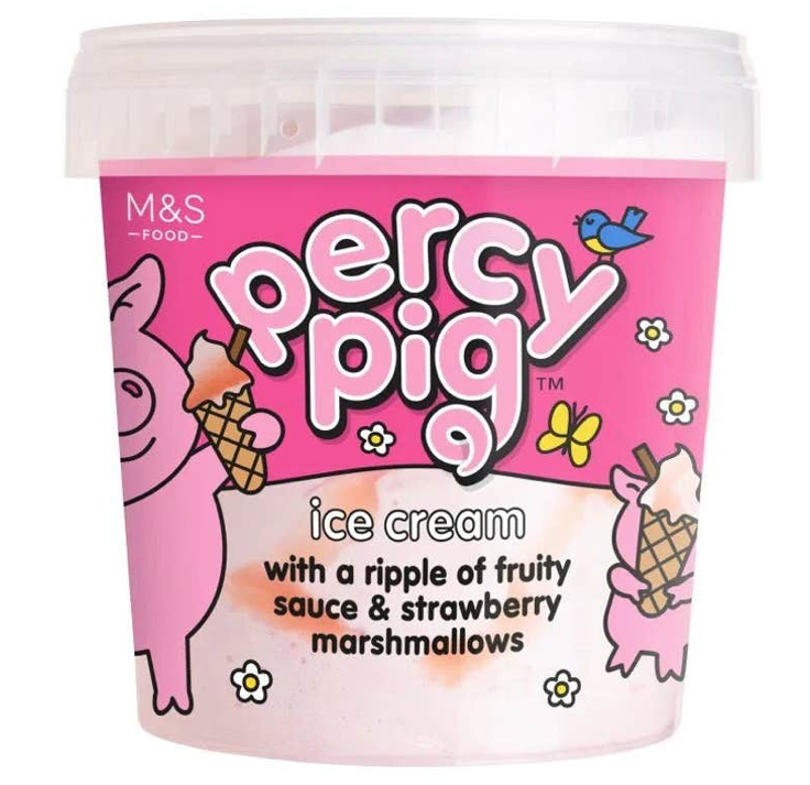 A big tub of Percy Pig Ice Cream