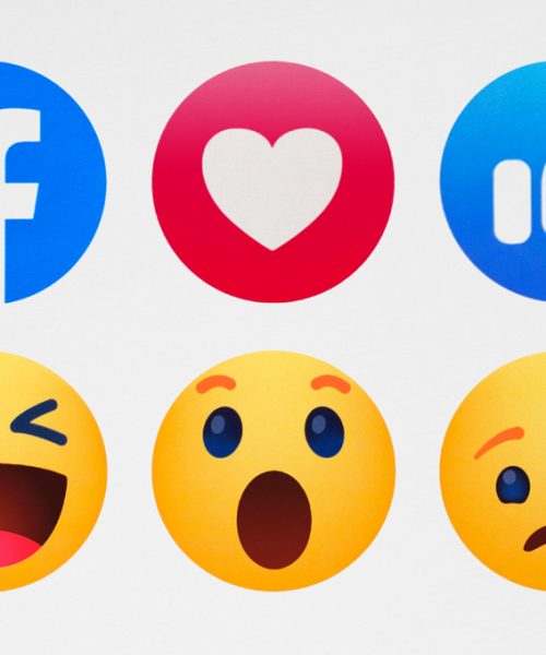 A group of emojis, showing a variety of faces and social media symbols