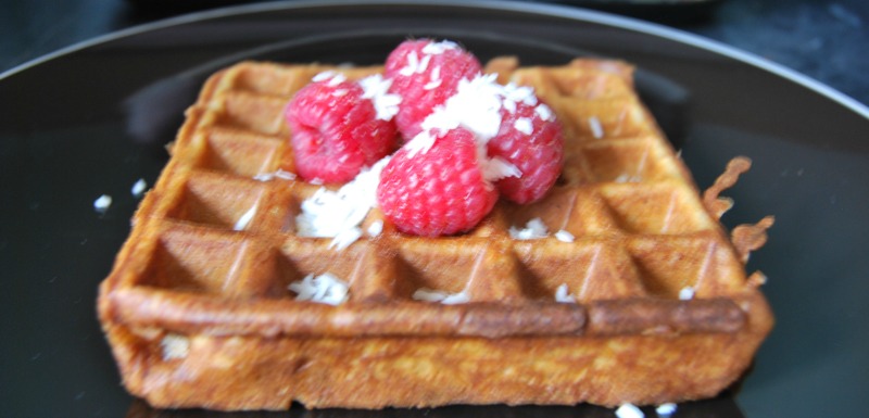 Coconut And Raspberry Waffles